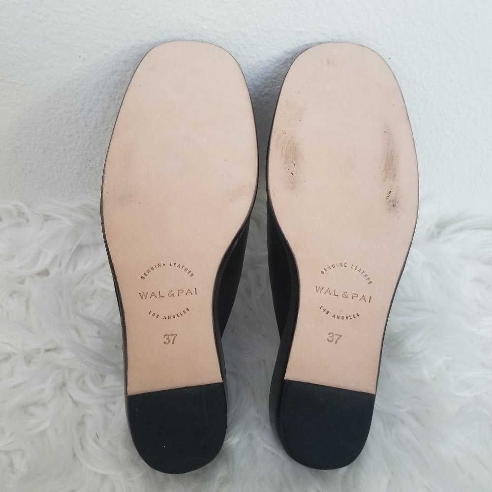 Wal & Pai ECHO Black Leather Mules Sandals Slip On Minimalist Shoes Size 37 - Picture 6 of 8